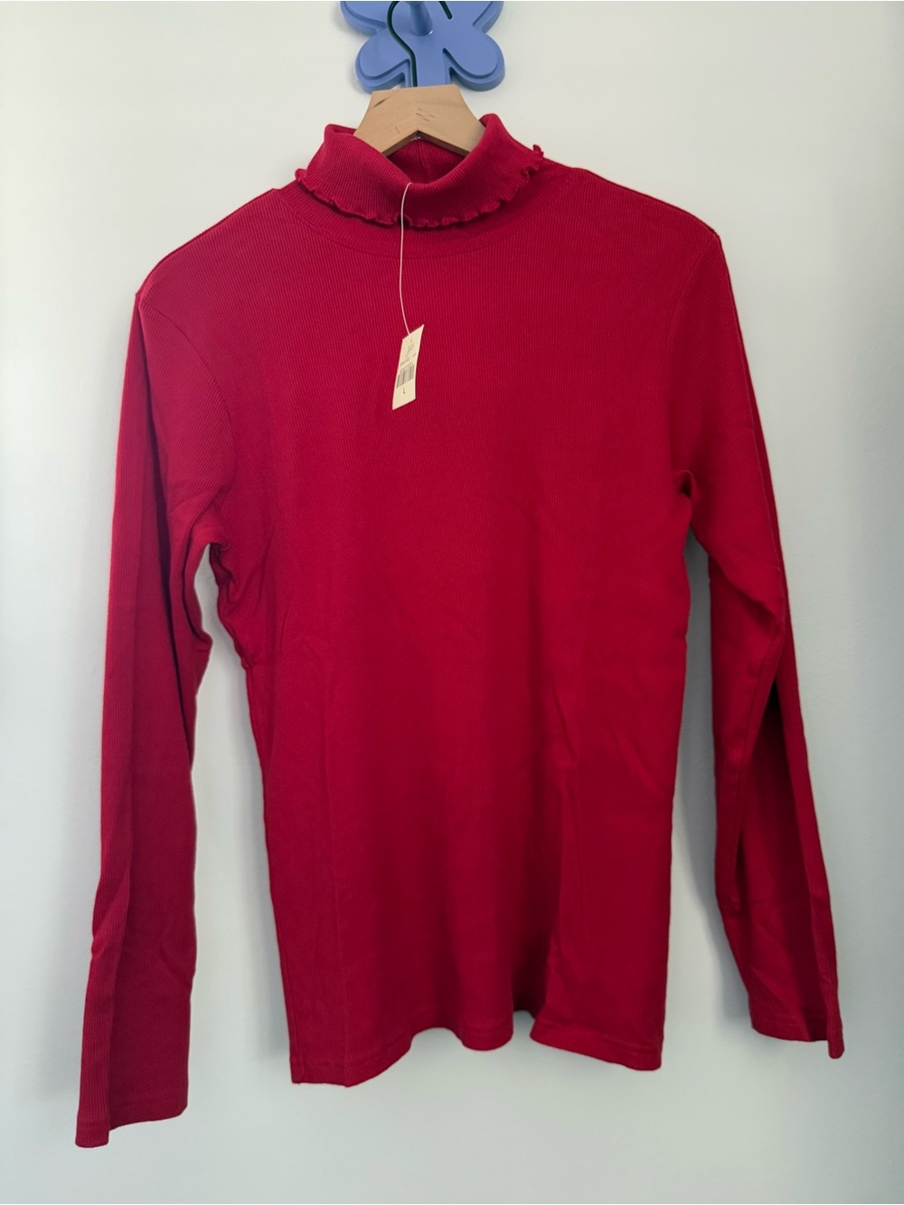 J.Jill Large NEW Red Rib Turtleneck Long Sleeve Top Holiday Christmas